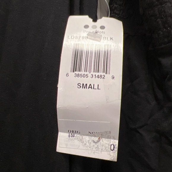 NEW 3 Dots Women's Black Lace Long Sleeve Crewneck Pullover Midi Dress‎ Size S - Picture 4 of 6